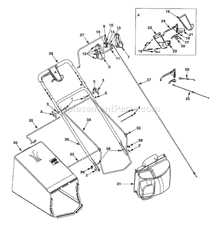 Page C Diagram and Parts List for 12A-979T401 2001 Yard Man Lawn Mower